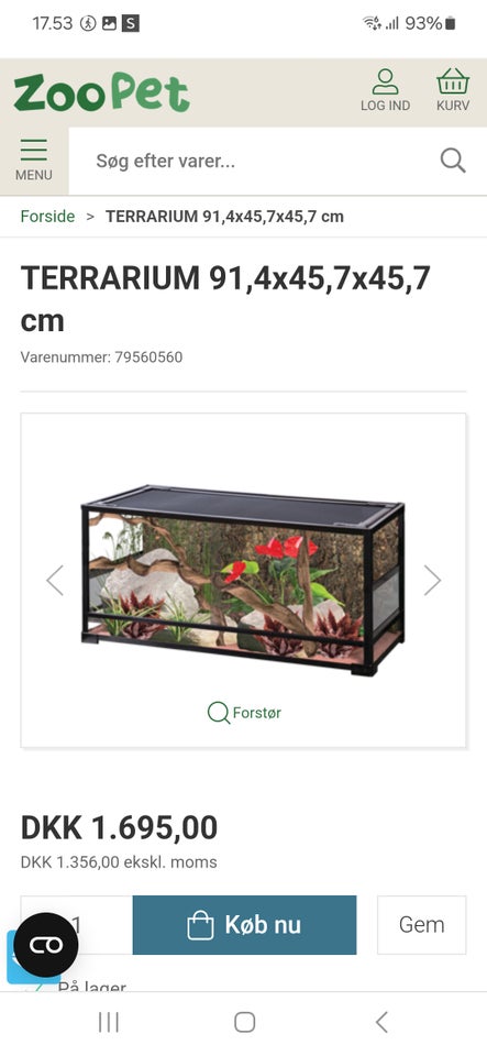 Terrarium b: 90 d: 45 h: 45