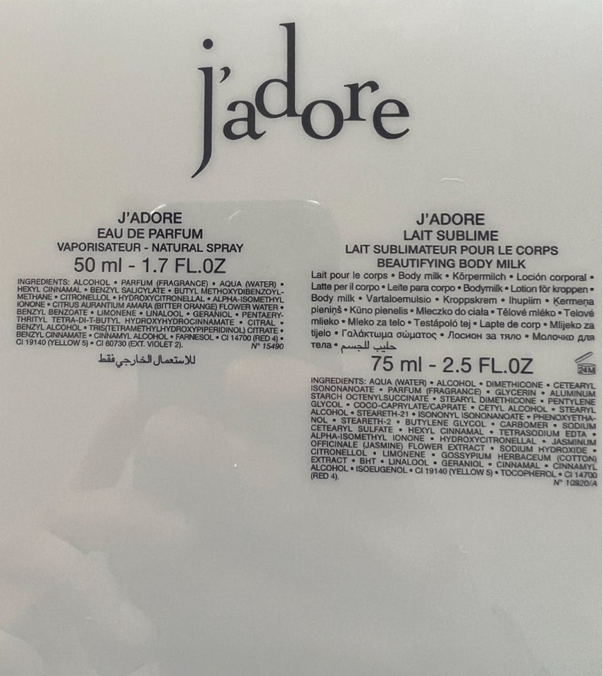 Eau de parfum, Dior Jadoré , Dior