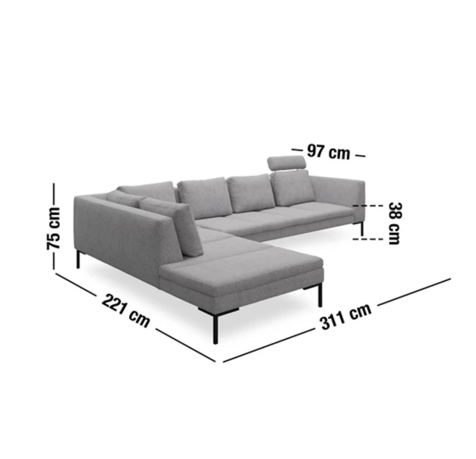 Sofa læder 7 pers