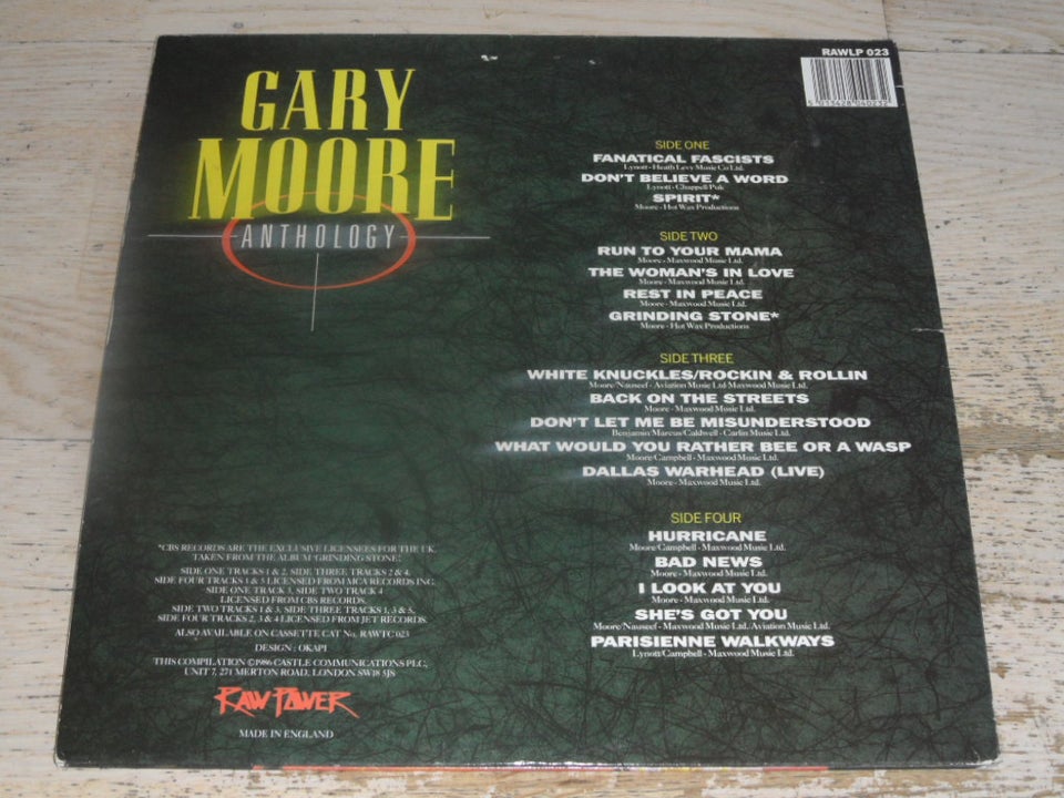 LP, GARY MOORE , ANTHOLOGY 2 Lp