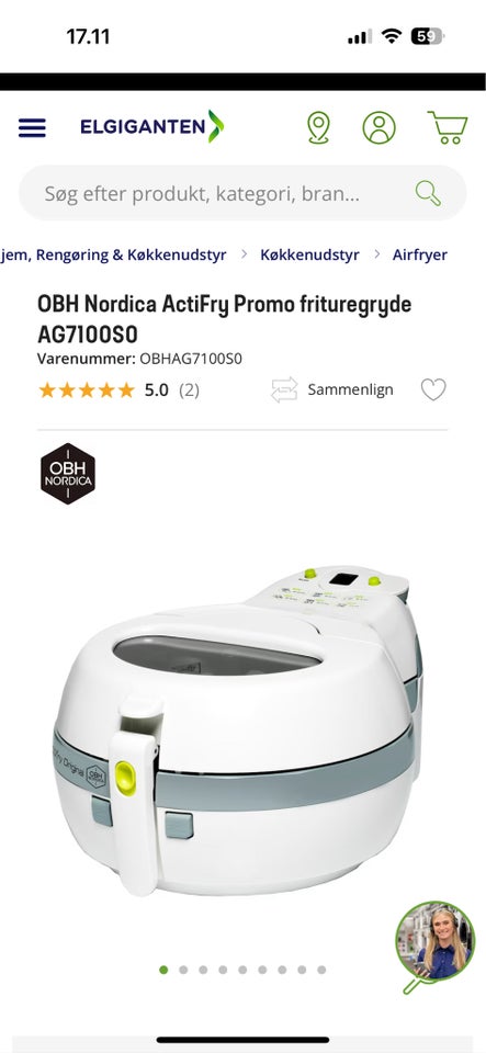 Actifry Frituregryde Obh Nordica