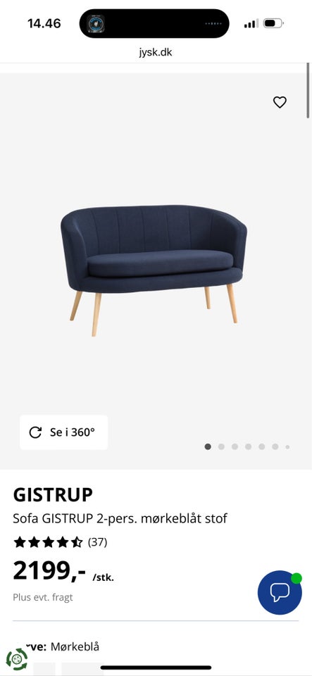 Sofa, 2 pers. , Jysk