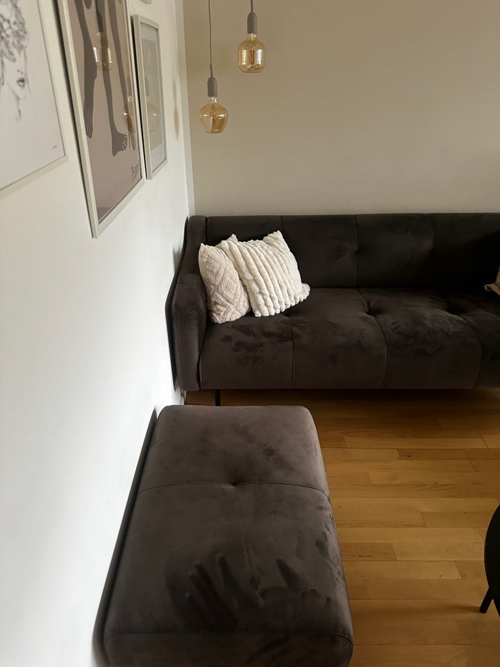 Sofa, velour, 3 pers.