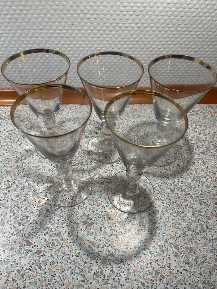 Glas 5 stk ældre cocktailsglas