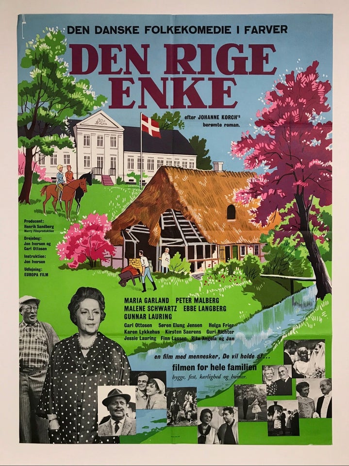 Filmplakat, motiv: Den rige enke,