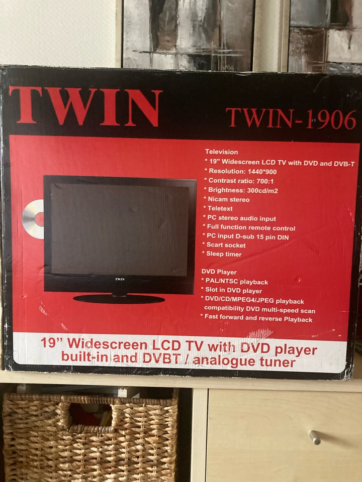 19” Tv m/ DVD, TWIN, Perfekt