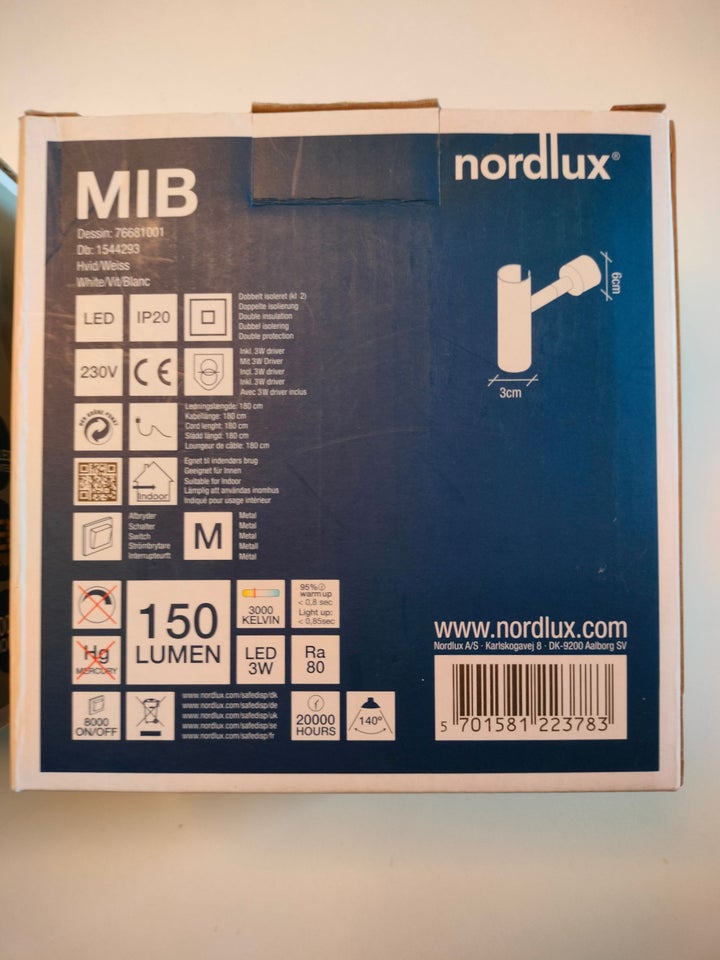 Spot Nordlux MIB spot i hvid (2 stk)