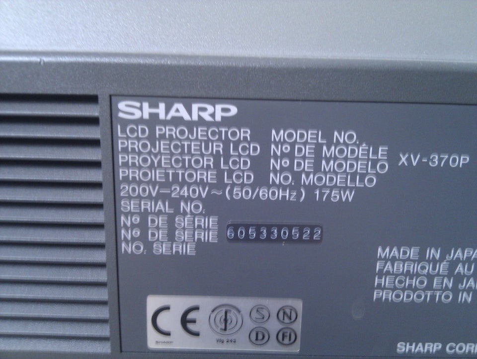 Projektor, SHARP, XV-370P