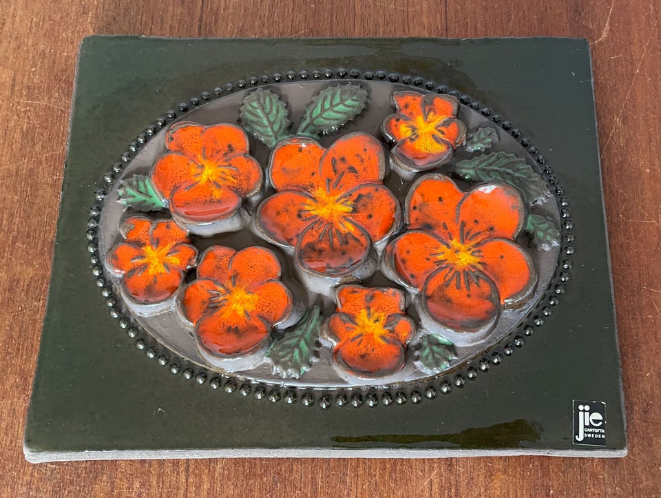 Retro Keramik Relief med orange