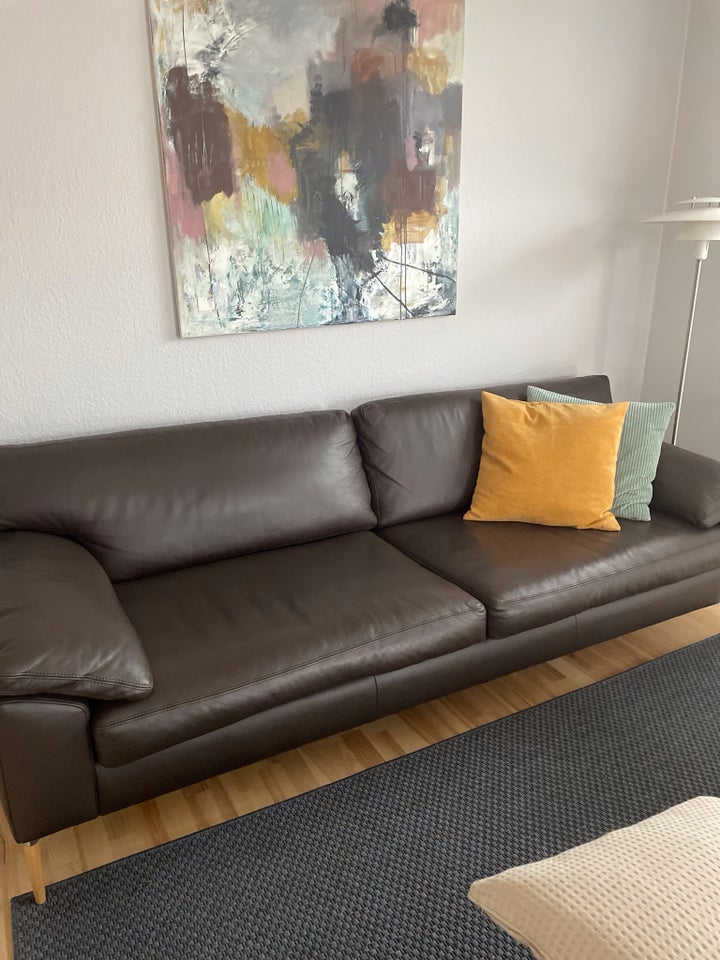 Sofa, læder, 3 pers.