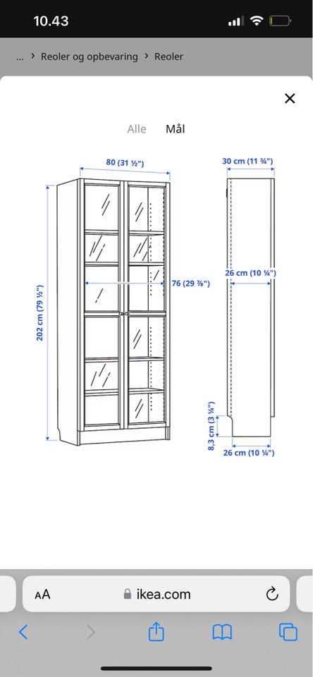 Vitrineskab Ikea