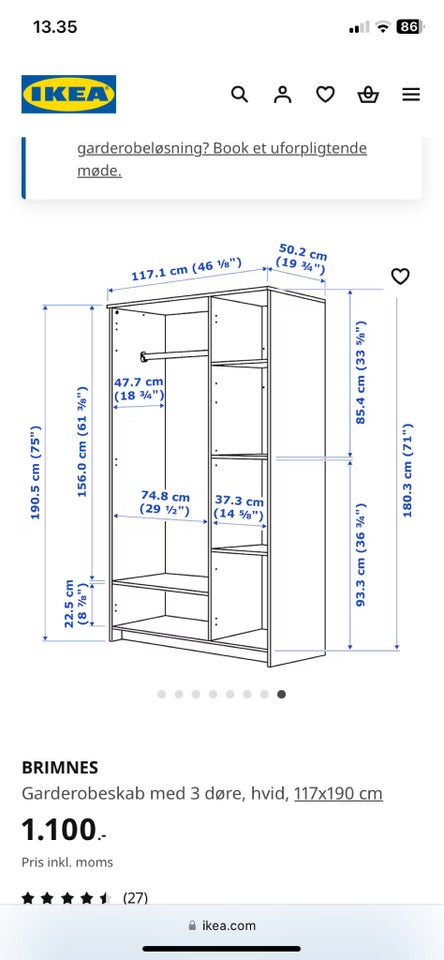 Klædeskab Ikea