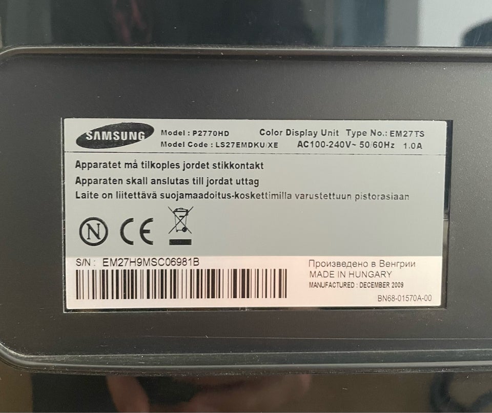 Samsung, fladskærm, P2770HD