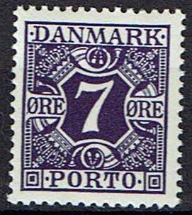 Danmark, postfrisk, portomærke