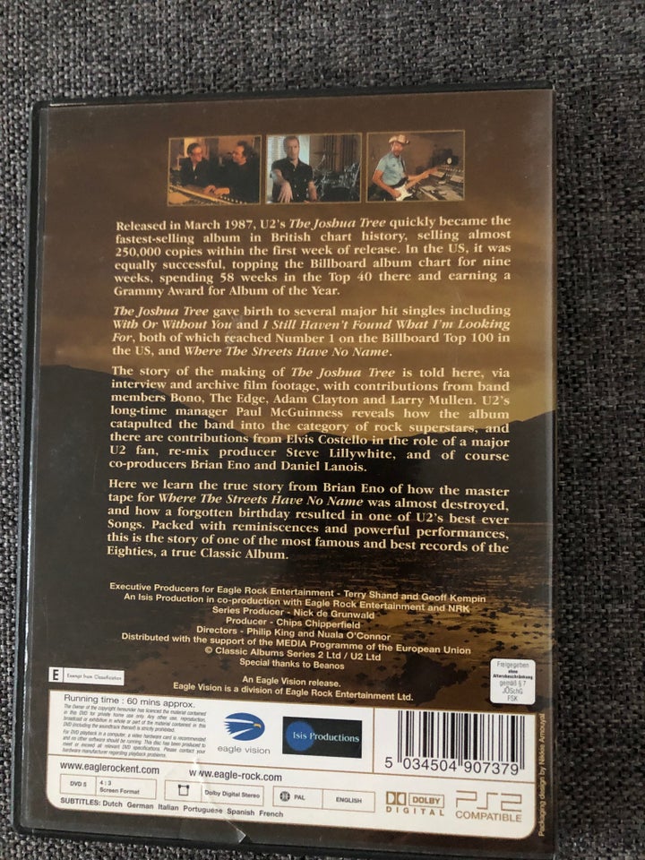 The joshua tree, instruktør U2, DVD