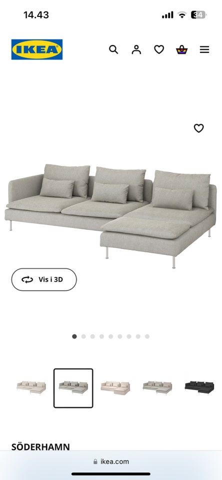 Söderhamn sofa m chaiselong Ikea