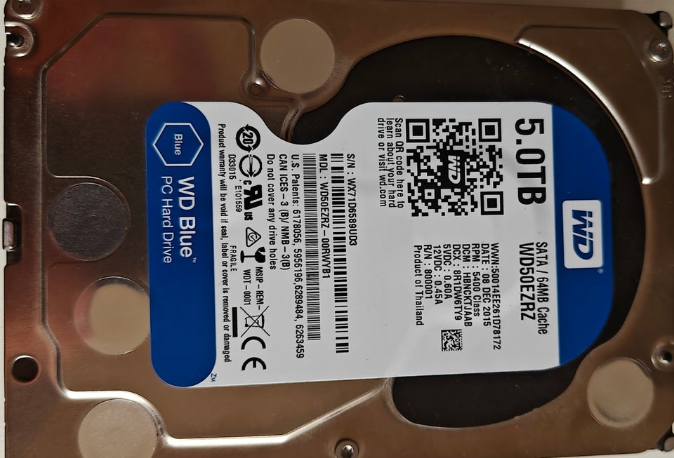 WD BLUE, 5000 GB, Rimelig