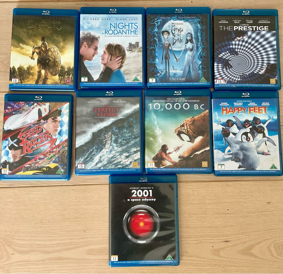 Lot 9 stk med 2 titler, Blu-ray,