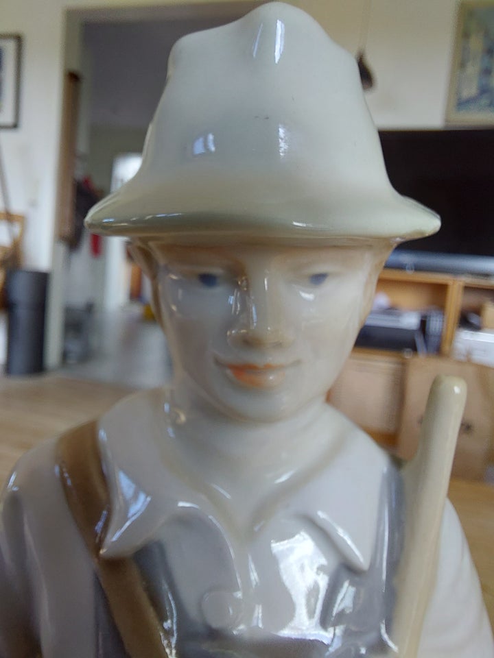 Porcelænsfigur af lystfisker DDR