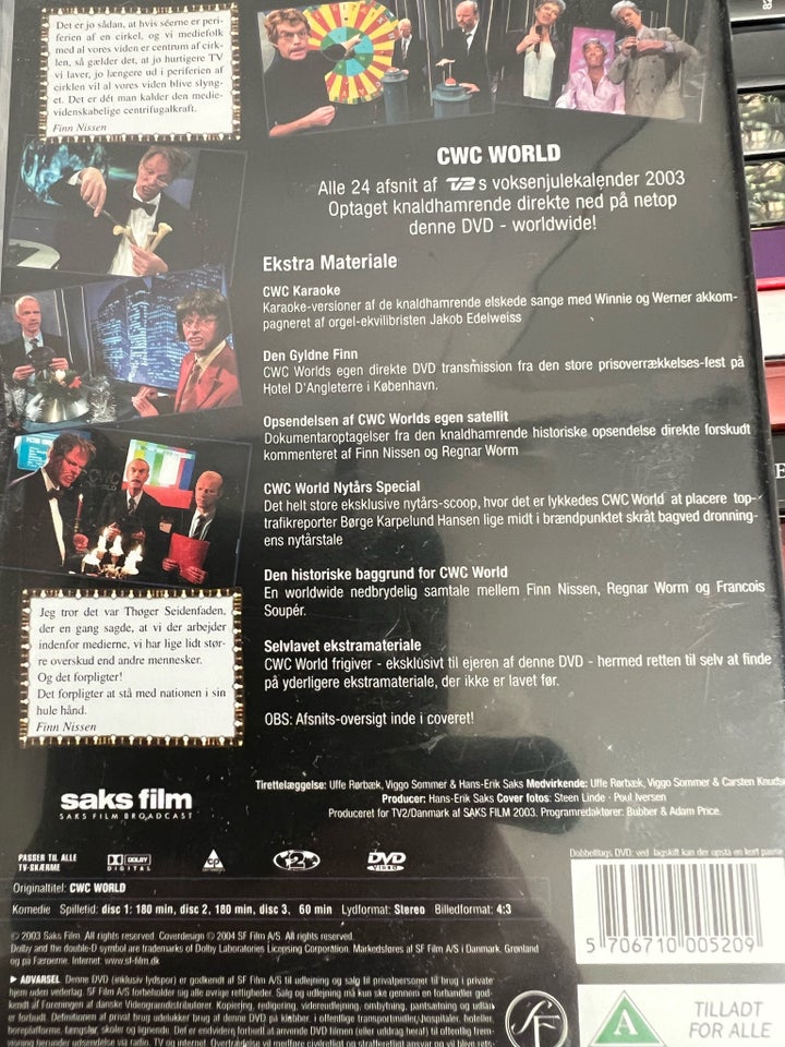 De nattergale cwc world, DVD, andet