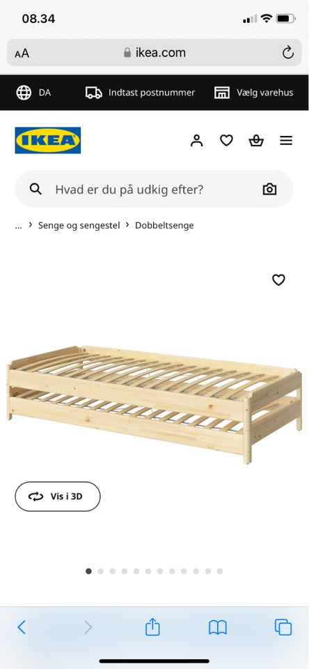 Enkeltseng, Ikea UTÅKER, b: 80 l: