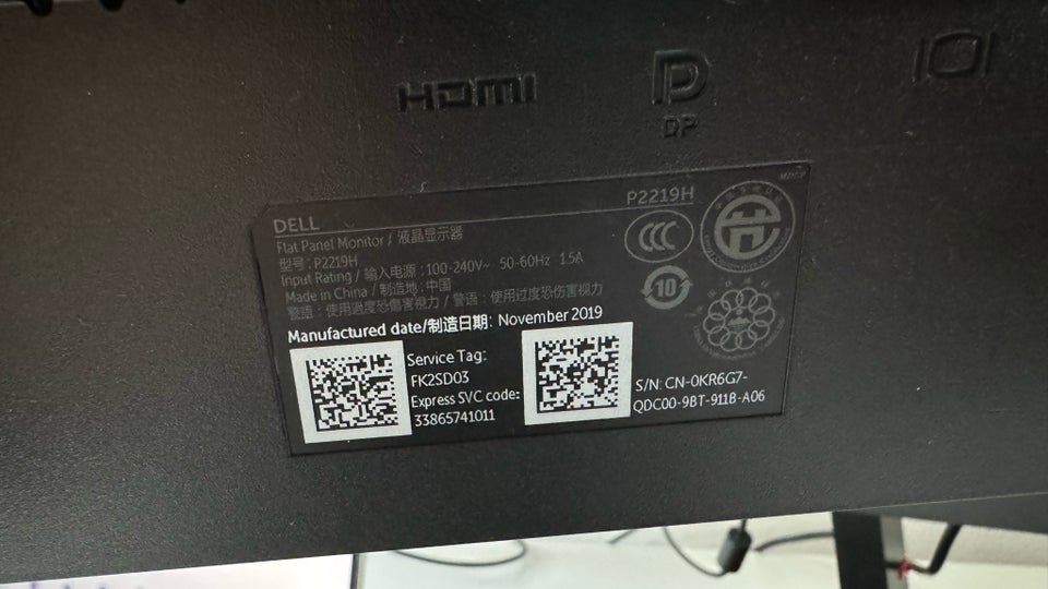 Dell P2219H 22 tommer