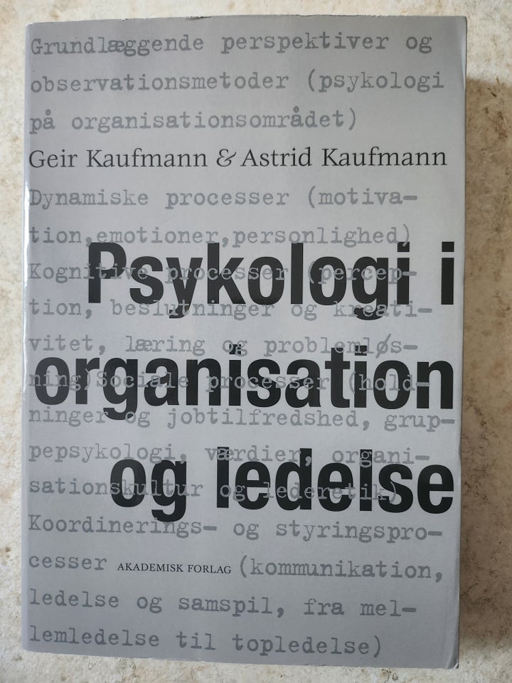 Psykologi I organisation og