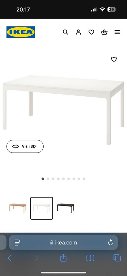 Spisebord, Ikea Ekedalen, b: 90 l: