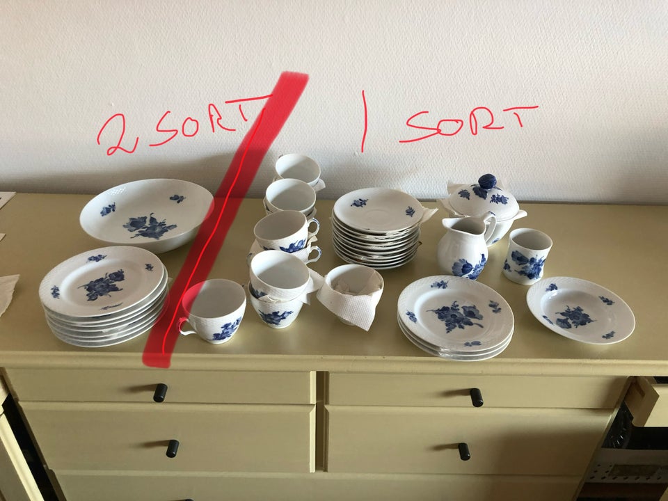 Porcelæn, Kaffestel mm, Blå Blomst