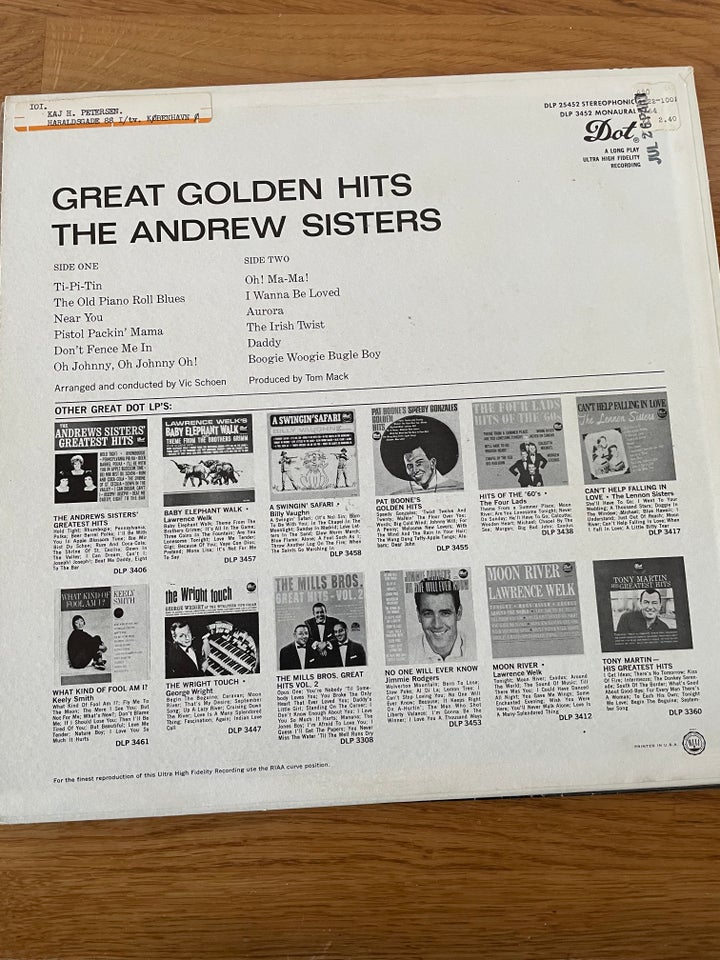 LP, The Andrew Sisters ( 1. Press),