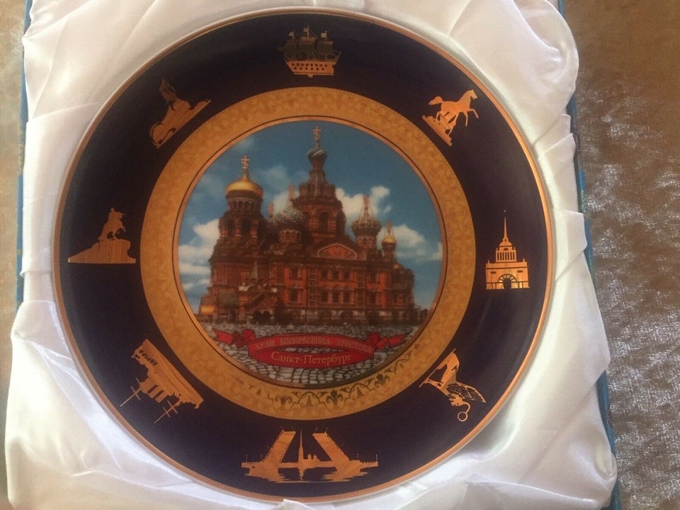 Russisk porcelæn platte Sankt