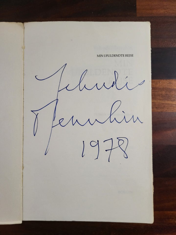 Signeret bog af Yehudi Menuhin,