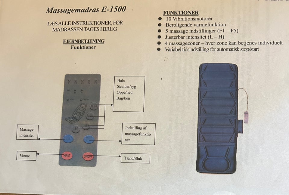 Massage Massagemadras E-1500