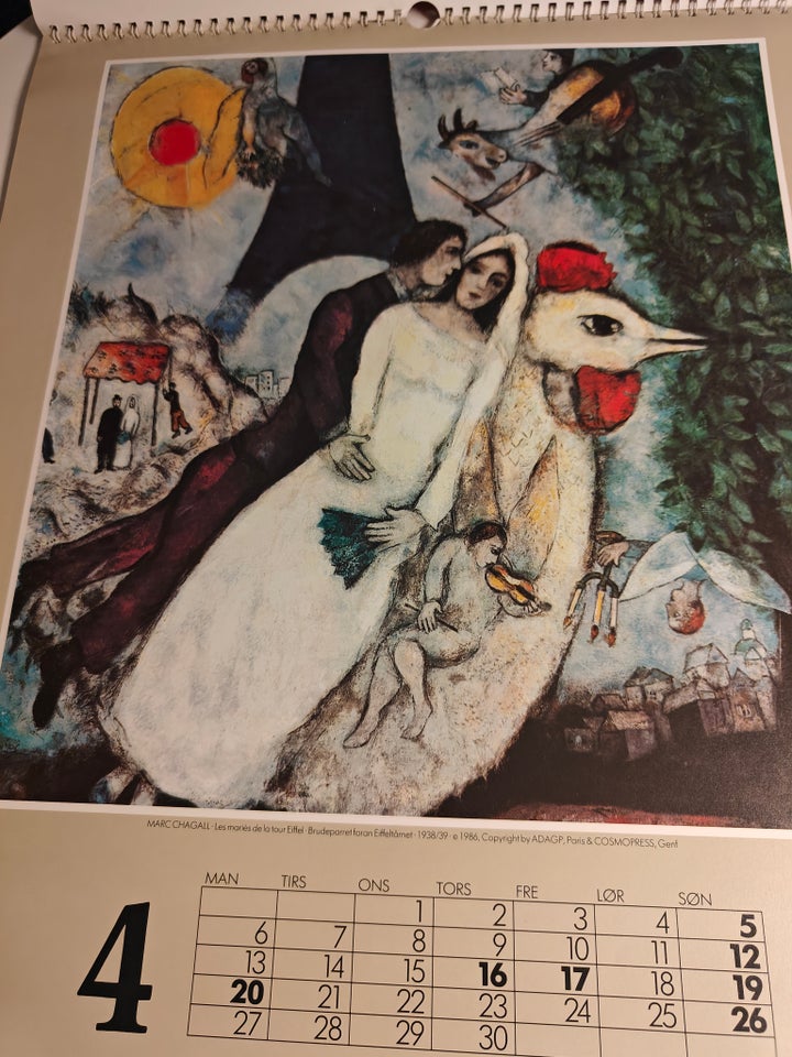 Kunst kalender 1987/ 12 tryk , Marc