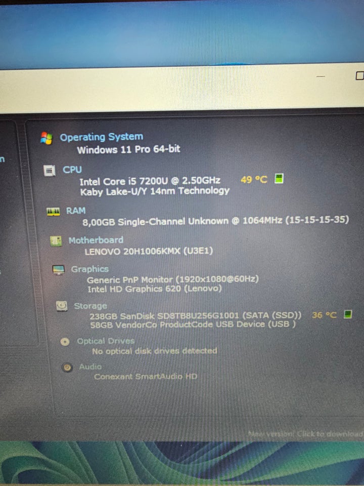 Lenovo E470 , I5 7200u GHz, 8 GB ram