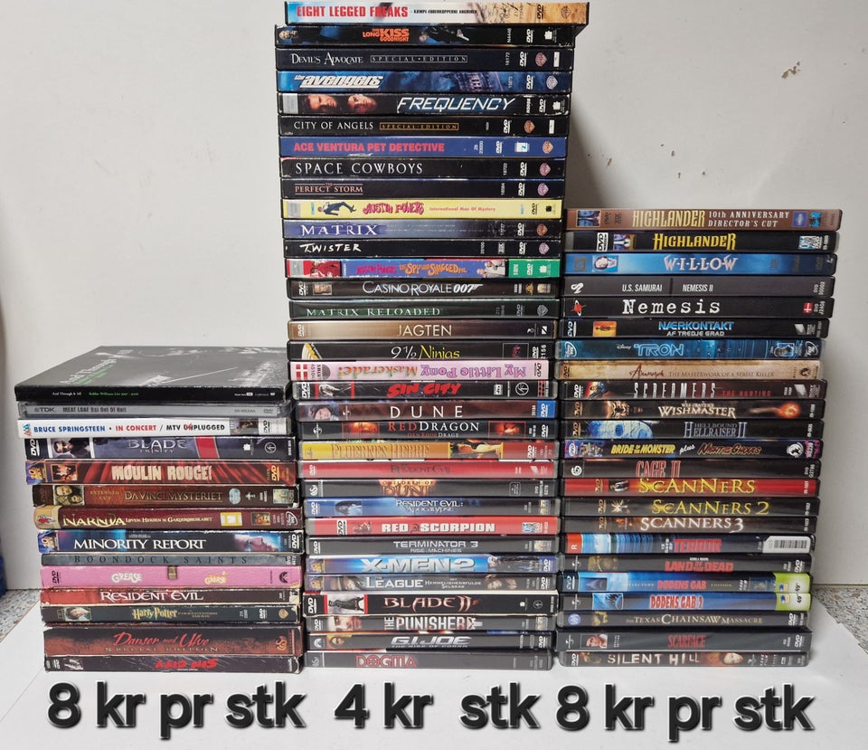 Kæmpe samling af dvd, vhs, bluray og