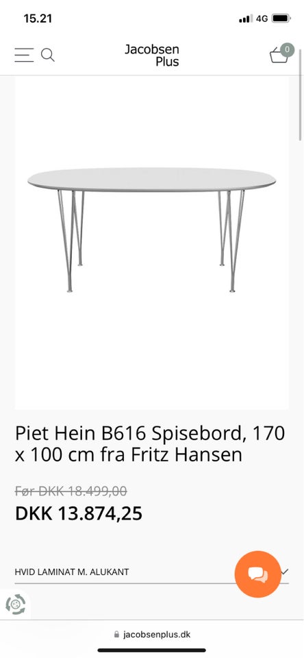 Spisebord, Piet Hein B616, b: 100 l: