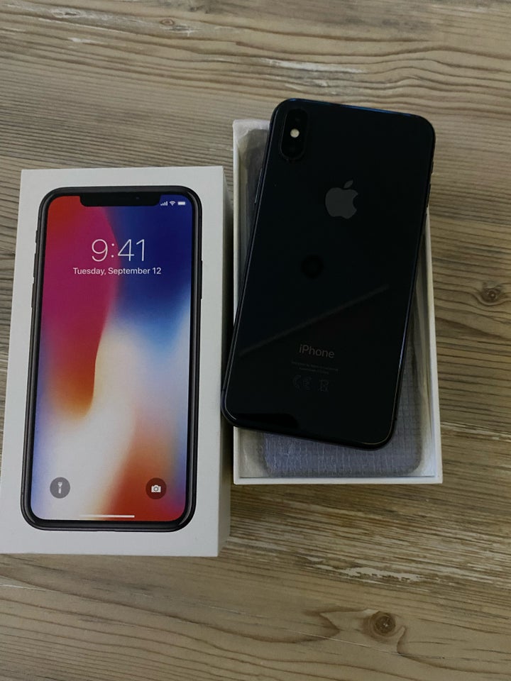 iPhone X, 256 GB, sort