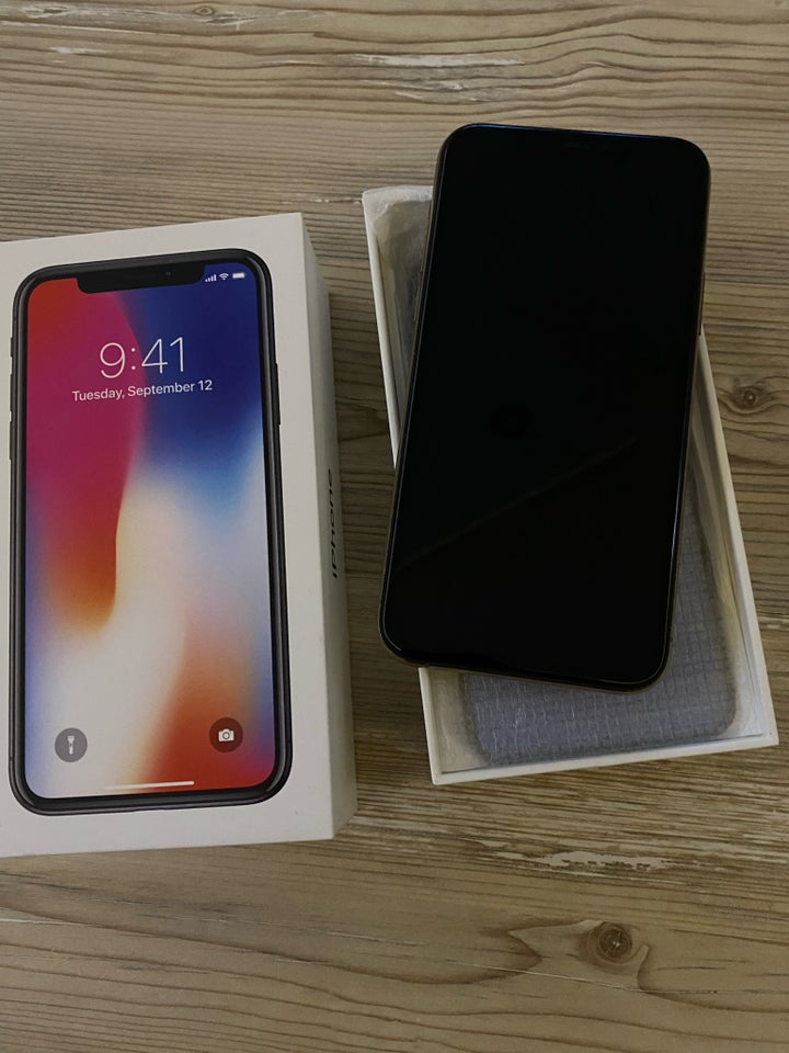 iPhone X, 256 GB, sort