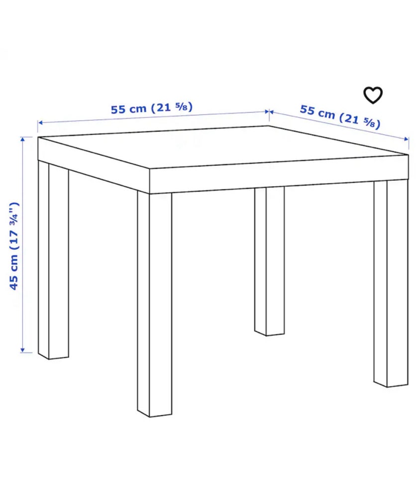 Sofabord Ikea b: 55 l: 55 h: 45