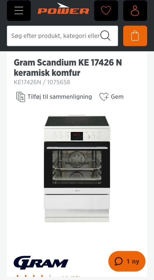 Glaskeramisk komfur, Gram