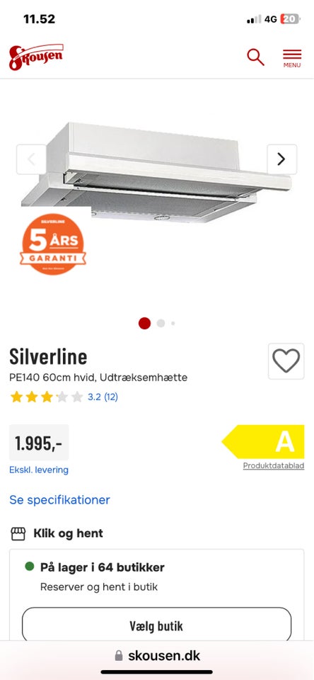 Udtræksemhætte Silverline