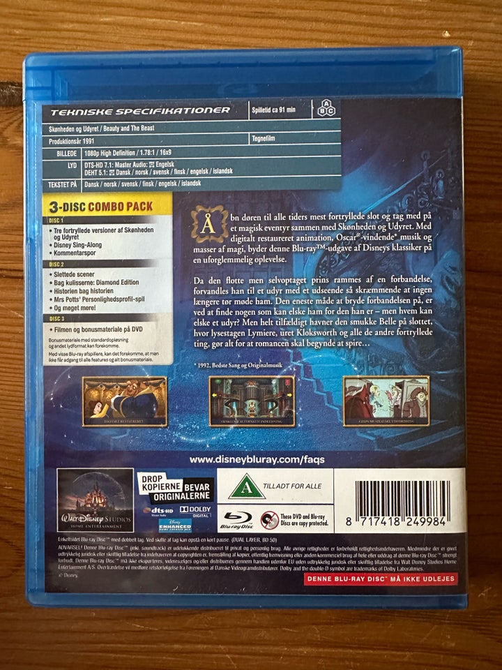 Skønheden og udyret, Blu-ray,