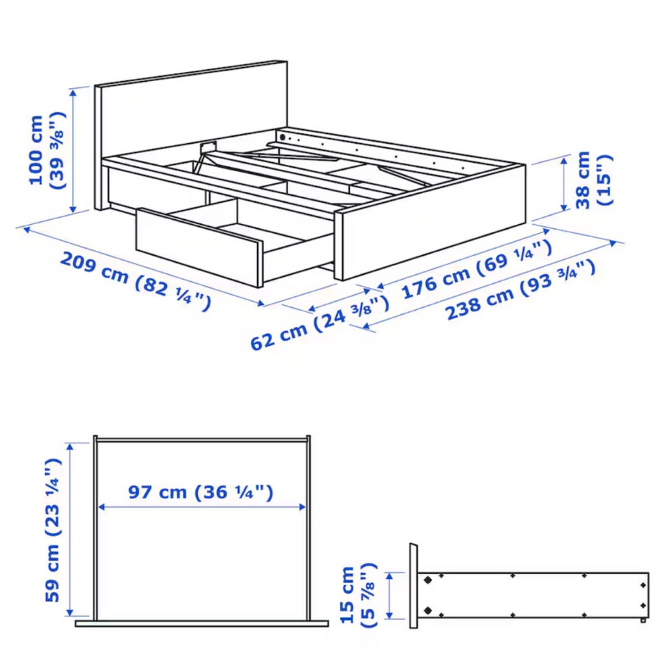 Malm seng fra Ikea Ikea