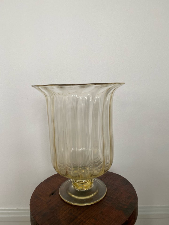 Vase Vintage lysegul Murano glas