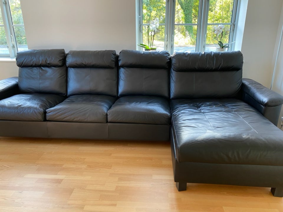 Sofa, læder, 4 pers.