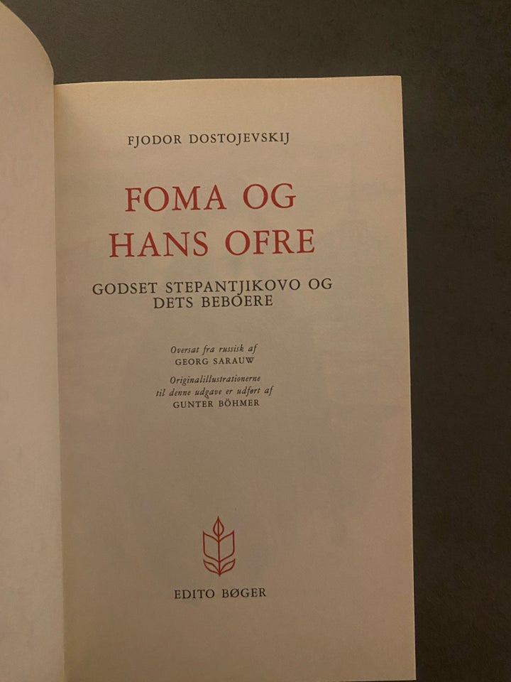 Foma og hans ofre, Dostojevskij,