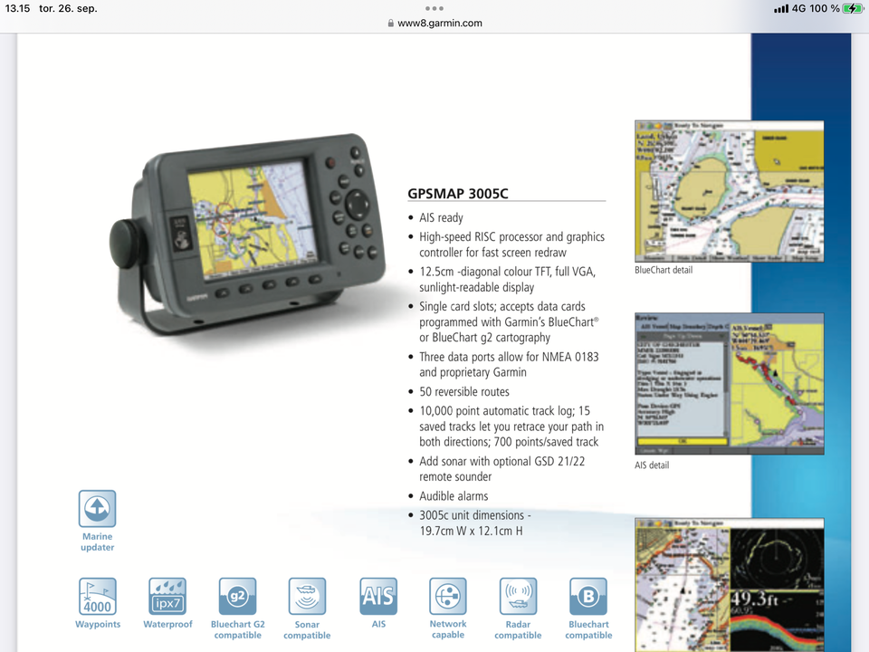 Kortplotter garmin 3005C i...