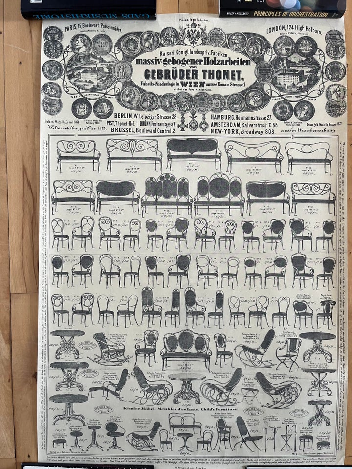 Plakat, Thonet 1873, motiv: Thonet