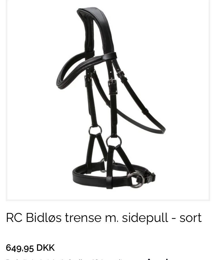 Trense, Bidløs trense med sidepull